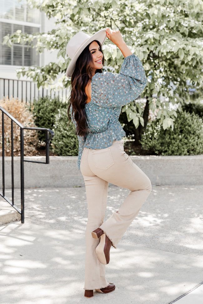 Picking Petals Sage Floral Blouse FINAL SALE sold by Pink Lily product image thumbnail 3