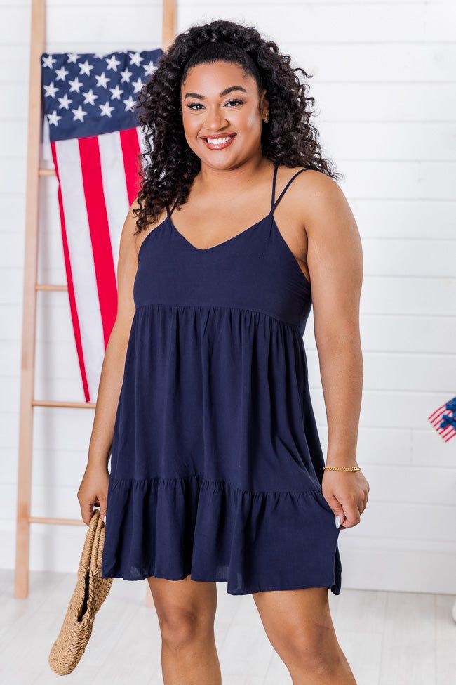 Got A Hold On Me Navy Mini Dress FINAL SALE sold by Pink Lily product image thumbnail 5