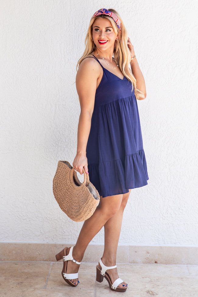Got A Hold On Me Navy Mini Dress FINAL SALE sold by Pink Lily product image thumbnail 2