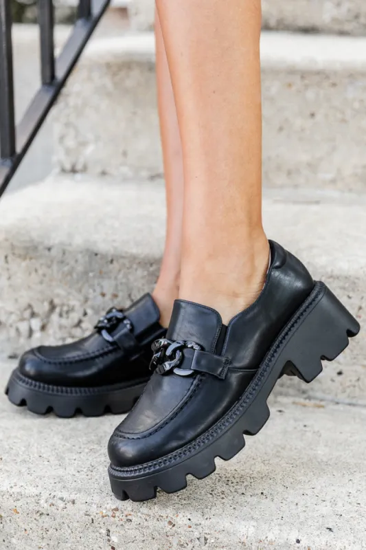 Stacey Black Chain Loafer FINAL SALE sold by Pink Lily
