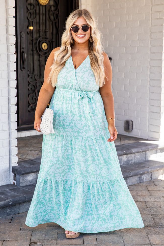 Sweetest Moments Green Print Maxi Dress FINAL SALE sold by Pink Lily