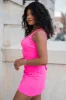 On The Rise Neon Pink Open Back Square Neck Active Dress sold by Pink Lily