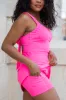On The Rise Neon Pink Open Back Square Neck Active Dress sold by Pink Lily