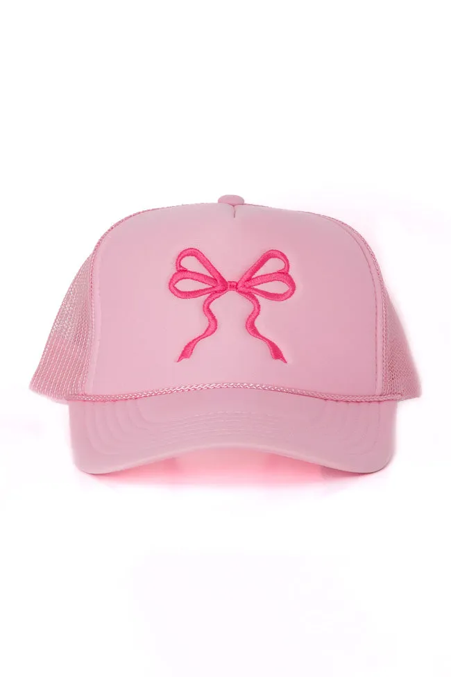 Bow Light Pink Trucker Hat sold by Pink Lily product image thumbnail 3