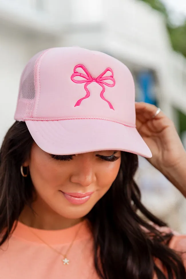 Bow Light Pink Trucker Hat sold by Pink Lily