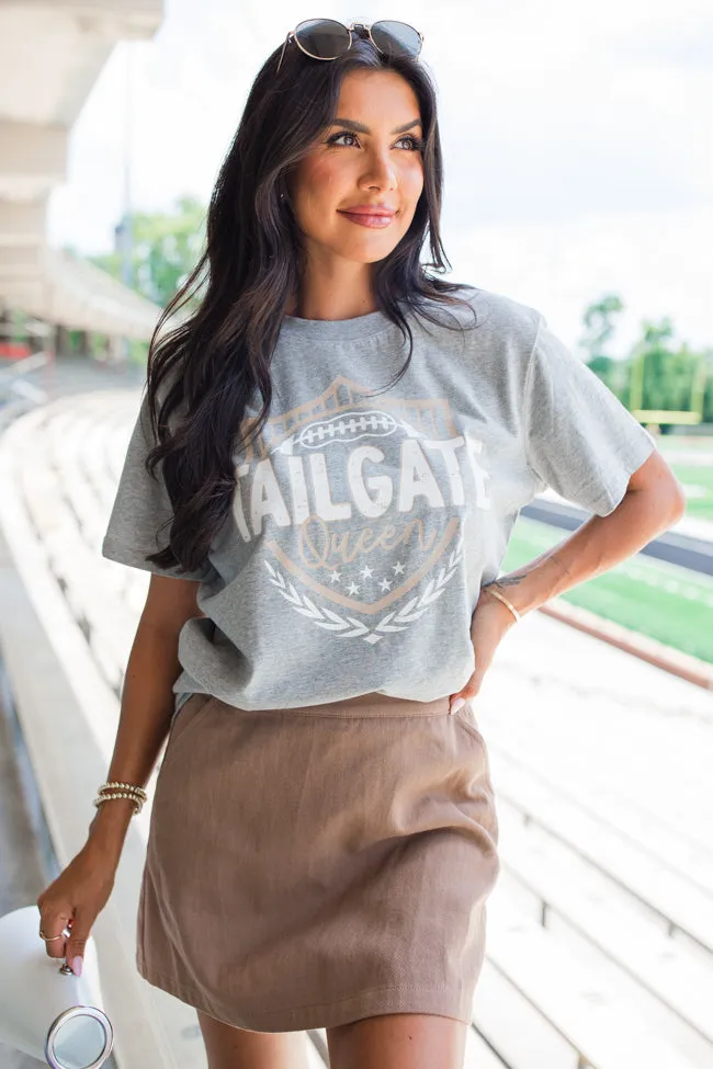 Tailgate Queen Light Grey Oversized Graphic Tee sold by Pink Lily