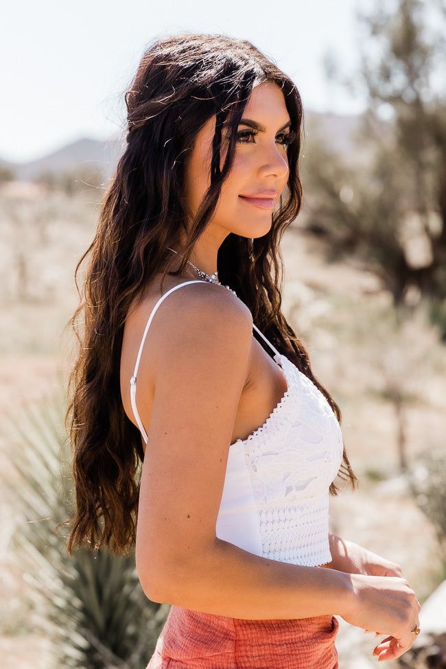 Free My Soul White Cropped Crochet Tank FINAL SALE sold by Pink Lily product image thumbnail 3