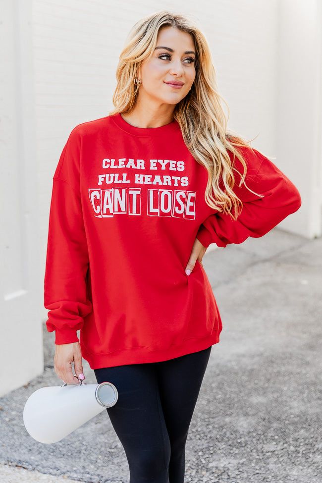 Clear Eyes Full Hearts Red Graphic Sweatshirt SALE sold by Pink Lily product image thumbnail 4
