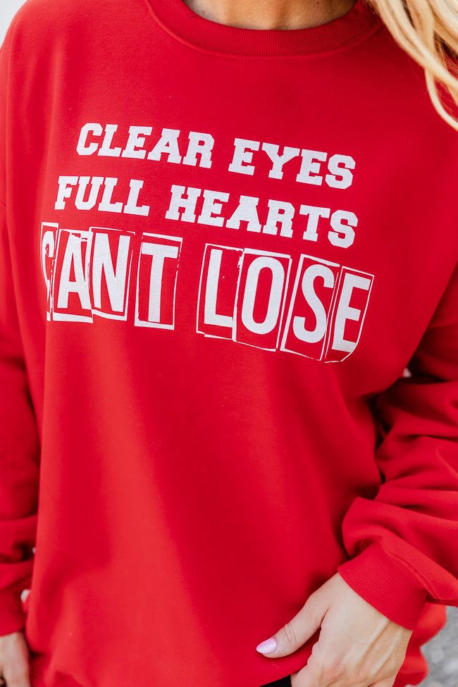 Clear Eyes Full Hearts Red Graphic Sweatshirt SALE sold by Pink Lily product image thumbnail 3