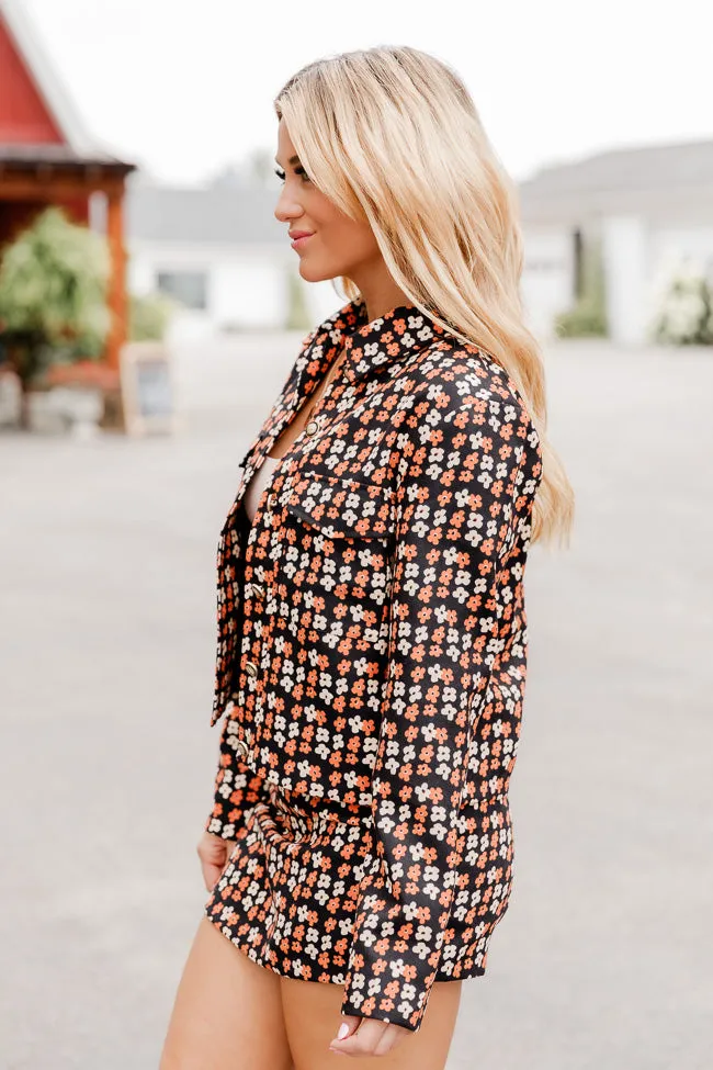 It's Time To Go Black And Brown Floral Print Cord Jacket FINAL SALE sold by Pink Lily product image thumbnail 3
