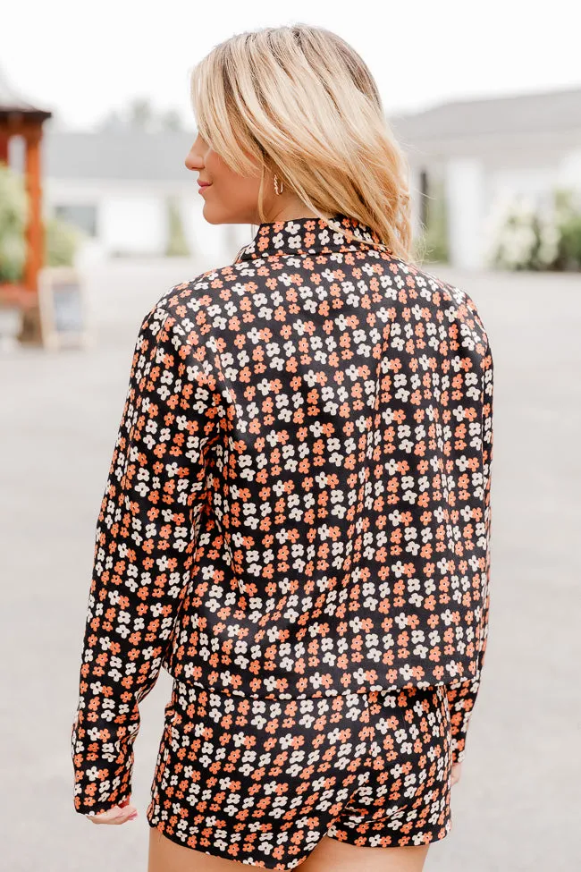 It's Time To Go Black And Brown Floral Print Cord Jacket FINAL SALE sold by Pink Lily product image thumbnail 4