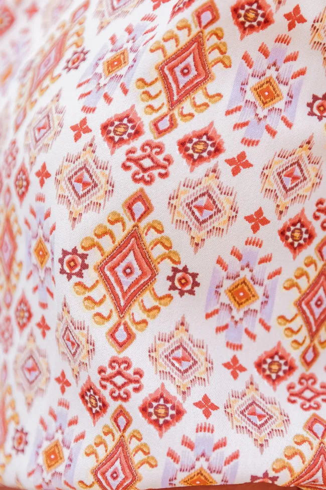 Sunset Glow Rust Multi Printed One Shoulder Bodysuit FINAL SALE sold by Pink Lily product image thumbnail 3