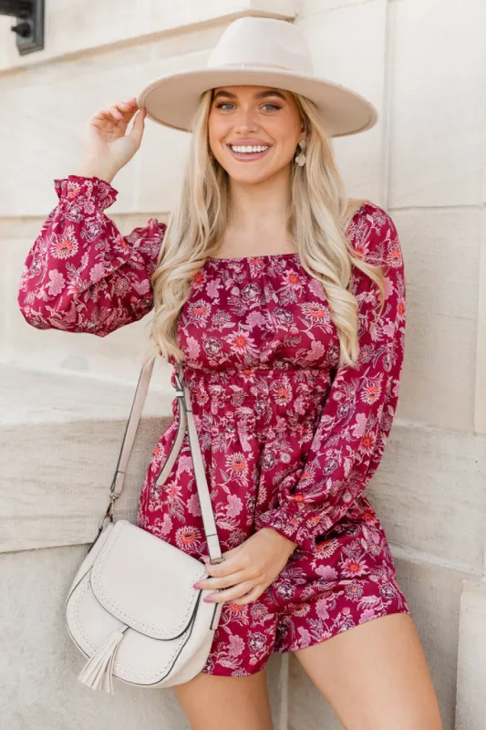 Dime A Dozen Paisley Satin Off The Shoulder Romper FINAL SALE sold by Pink Lily