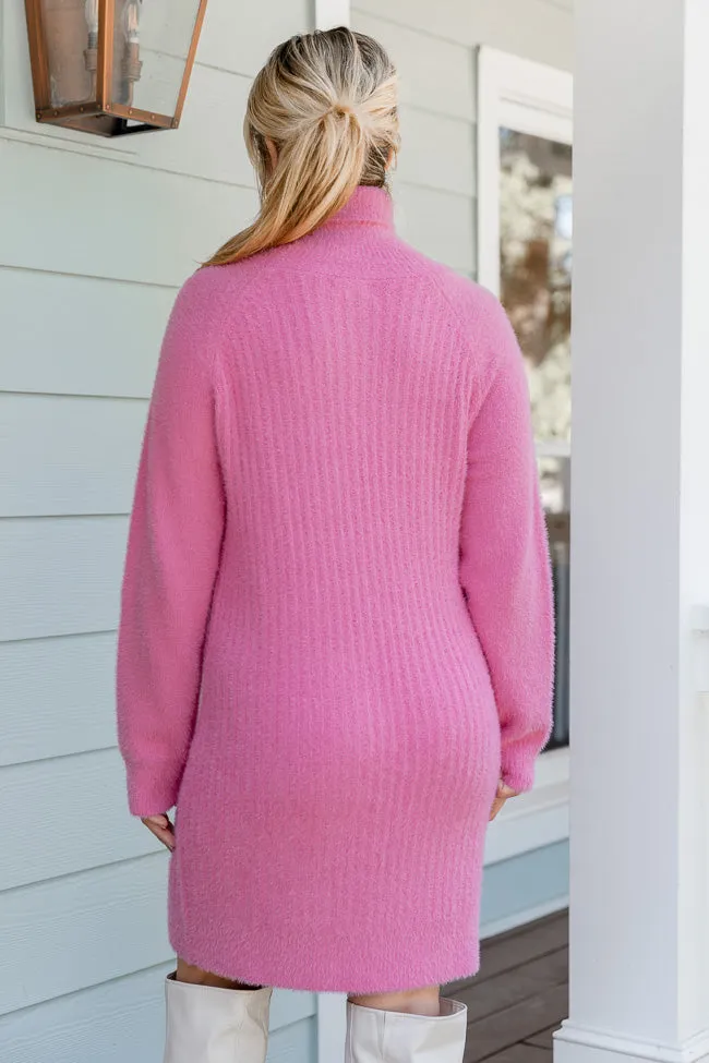 Be A Light Pink Fuzzy Turtleneck Sweater Mini Dress FINAL SALE sold by Pink Lily product image thumbnail 5