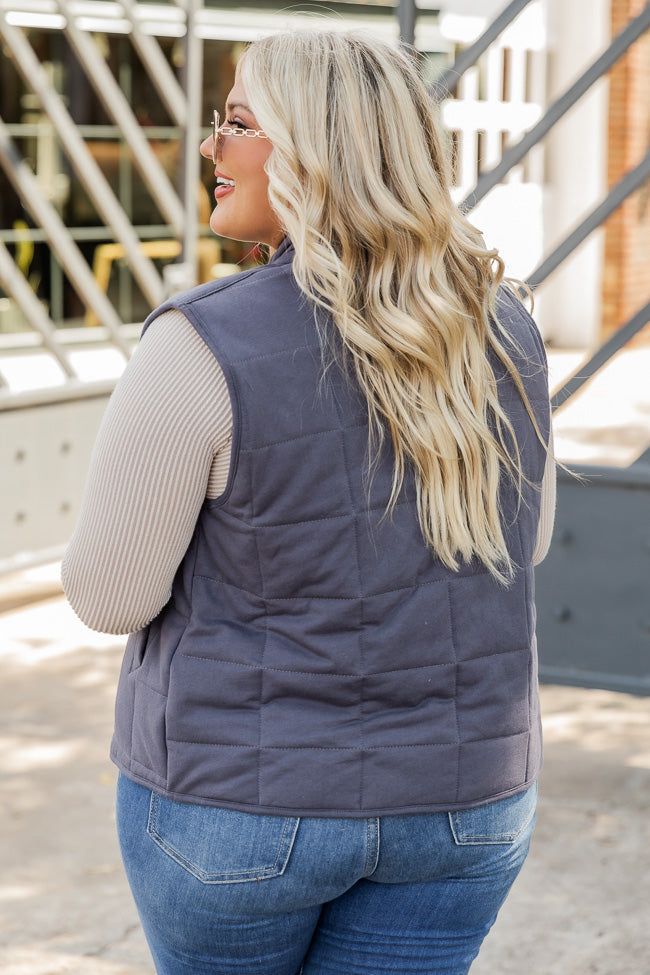 Cozy Zone Charcoal Quilted Vest FINAL SALE sold by Pink Lily product image thumbnail 8