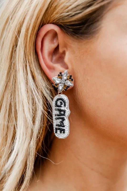 That Girl Black Game Day Earrings FINAL SALE sold by Pink Lily