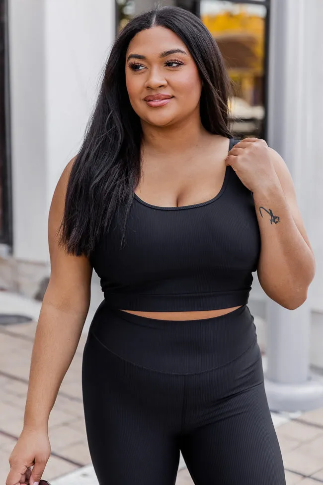 In Alignment Ribbed Black Sports Bra FINAL SALE sold by Pink Lily product image thumbnail 2