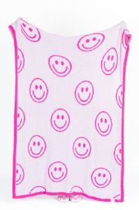 Make Me Believe Pink Smiley Blanket sold by Pink Lily