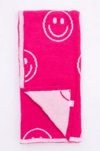 Make Me Believe Pink Smiley Blanket sold by Pink Lily