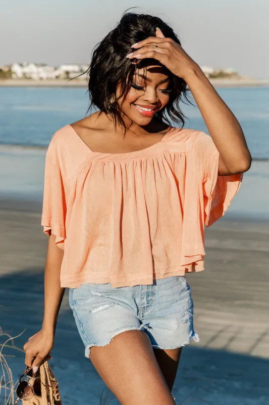 In Your Favor Orange Knit Tee FINAL SALE made by Pink Lily