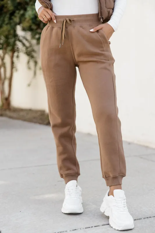 Making It Look Easy Brown Joggers FINAL SALE sold by Pink Lily