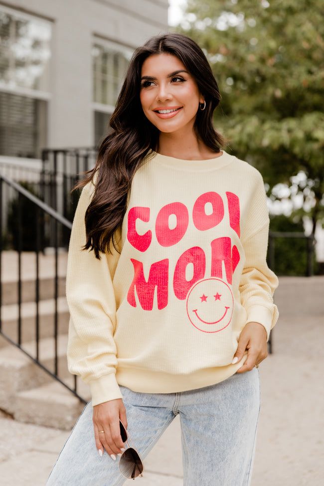 Cool Mom Pale Yellow Corded Sweatshirt sold by Pink Lily product image thumbnail 5