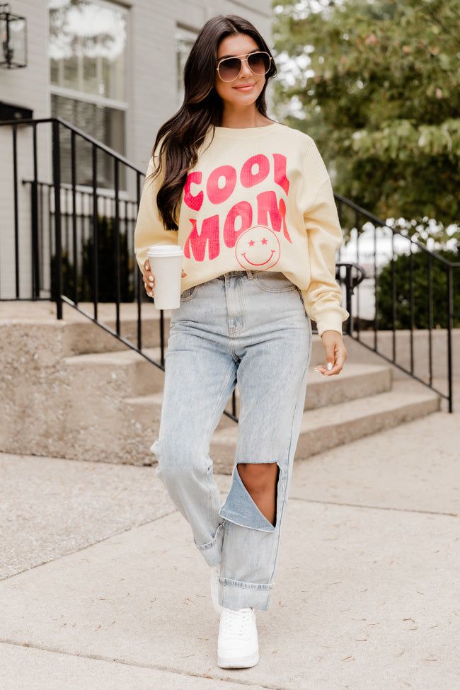 Cool Mom Pale Yellow Corded Sweatshirt sold by Pink Lily product image thumbnail 2
