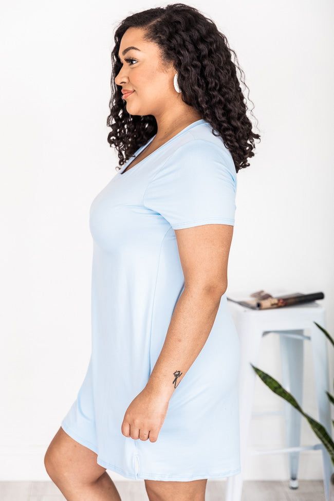 Enjoy The Days Together Light Blue T-Shirt Dress FINAL SALE sold by Pink Lily product image thumbnail 10