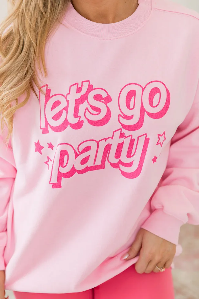 Lets Go Party Light Pink Oversized Graphic Sweatshirt sold by Pink Lily product image thumbnail 4