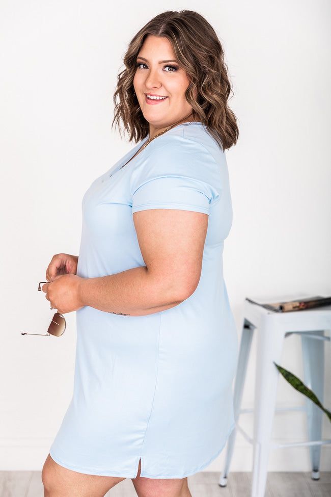 Enjoy The Days Together Light Blue T-Shirt Dress FINAL SALE sold by Pink Lily product image thumbnail 13