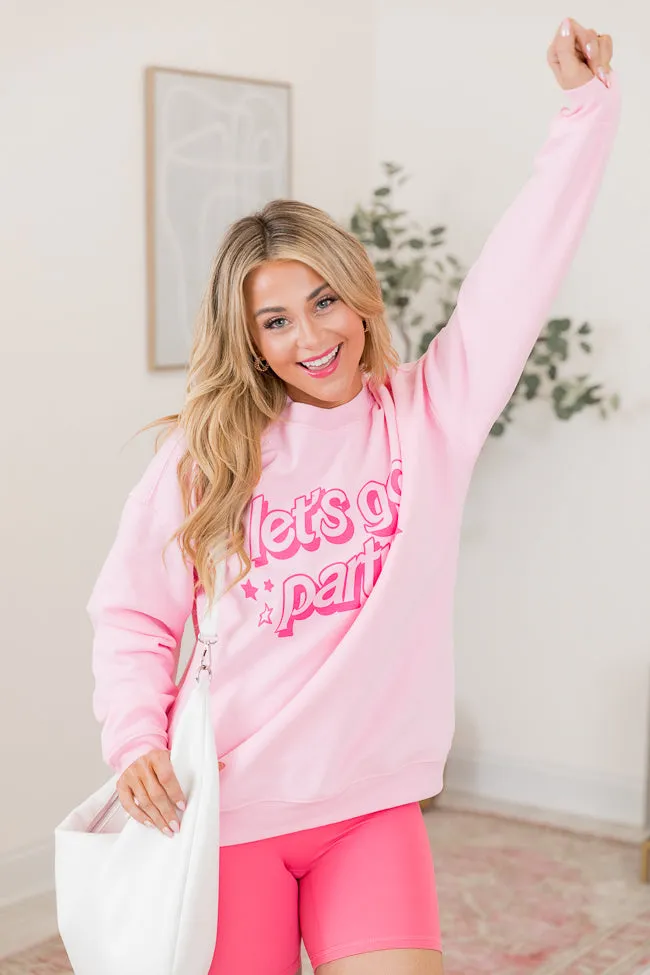 Lets Go Party Light Pink Oversized Graphic Sweatshirt sold by Pink Lily product image thumbnail 3