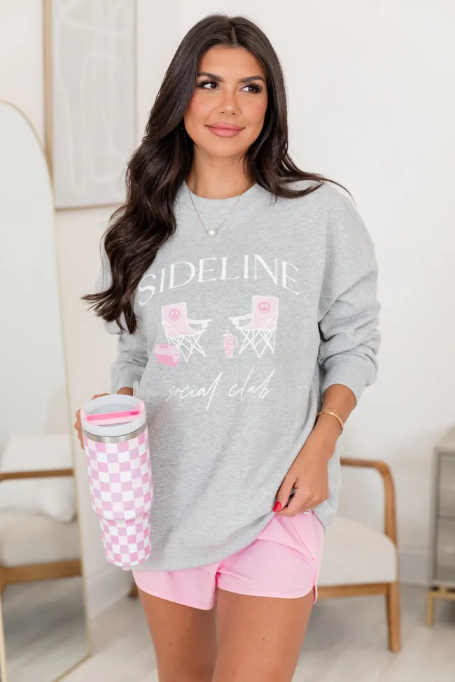 Sideline Social Club Light Grey Graphic Sweatshirt SALE sold by Pink Lily