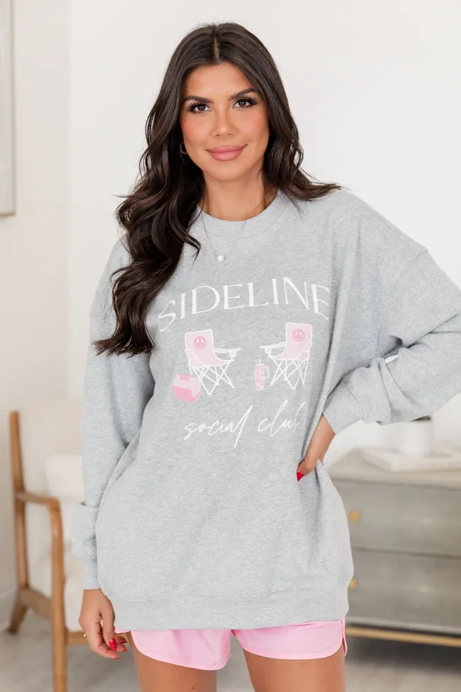 Sideline Social Club Light Grey Graphic Sweatshirt SALE sold by Pink Lily product image thumbnail 4