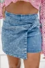 With A Twist Medium Acid Wash Denim Skort FINAL SALE sold by Pink Lily