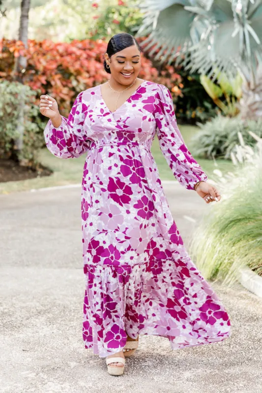 Sweet Paradise Long Sleeve Purple Floral Maxi Dress FINAL SALE sold by Pink Lily