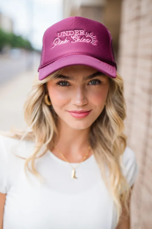 Fucking Awesome 3 Spiral Trucker Hat Pink / Maroon | Parallel