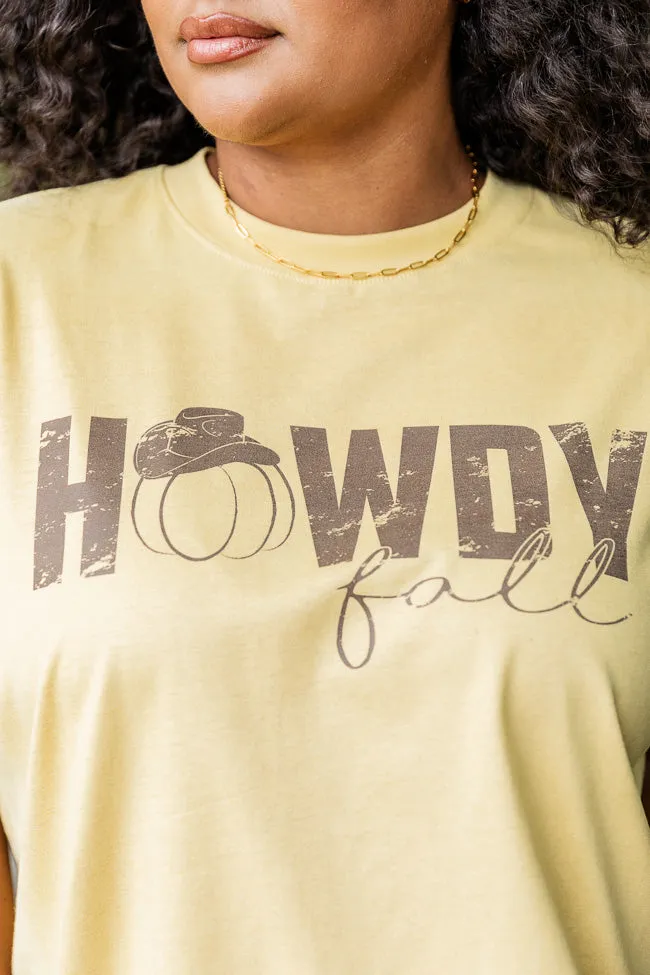 Howdy Fall Mustard Oversized Graphic Tee sold by Pink Lily product image thumbnail 3