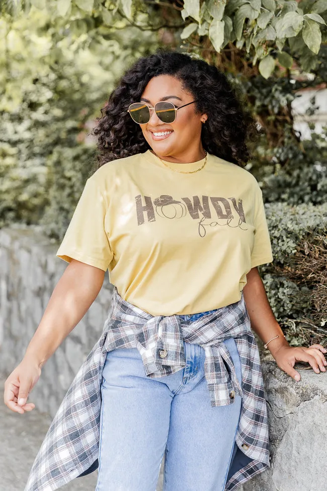 Howdy Fall Mustard Oversized Graphic Tee sold by Pink Lily product image thumbnail 5