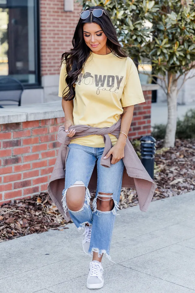 Howdy Fall Mustard Oversized Graphic Tee sold by Pink Lily product image thumbnail 2