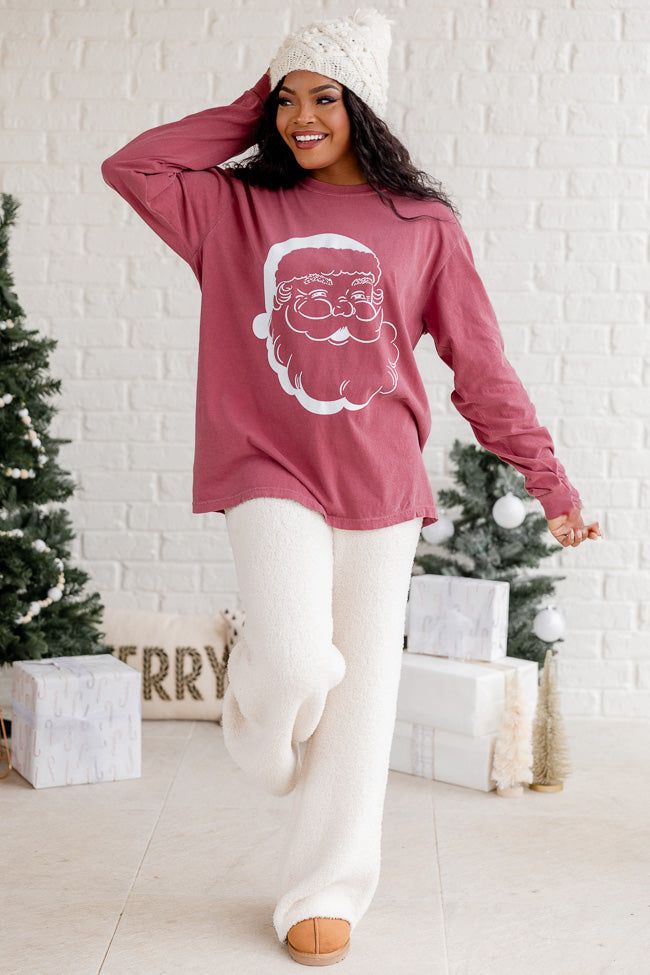 Vintage Santa Red Long Sleeve Graphic Tee sold by Pink Lily product image thumbnail 2