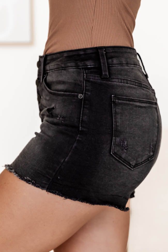 An Outdoor Scenery Black Button Fly Denim Shorts FINAL SALE sold by Pink Lily product image thumbnail 7