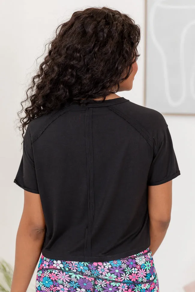 One Step Ahead Black Cropped Tee FINAL SALE sold by Pink Lily product image thumbnail 5