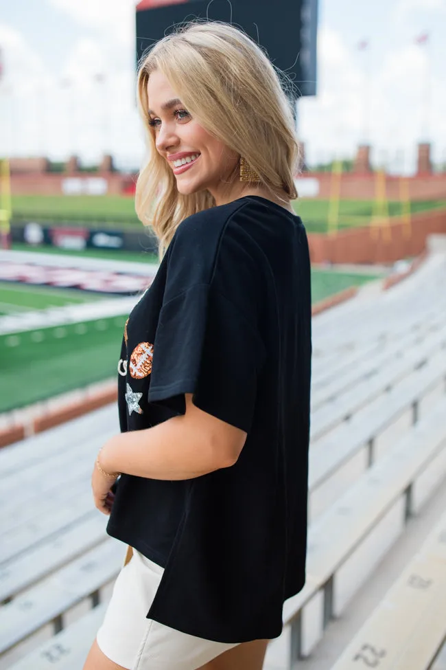 Classy Until Kick Off Black Stitched Tee FINAL SALE sold by Pink Lily product image thumbnail 4