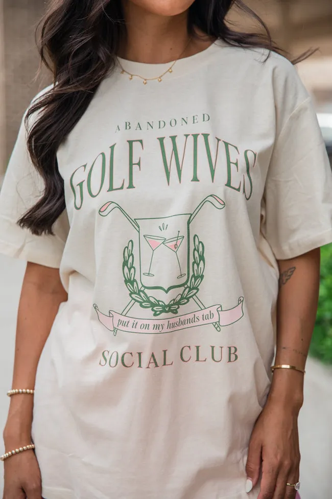 Golf Wives Social Club Ivory Oversized Graphic Tee sold by Pink Lily