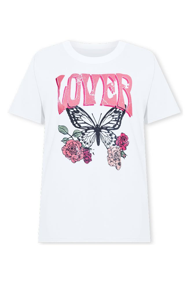 Lover Butterfly White Graphic Tee sold by Pink Lily product image thumbnail 4