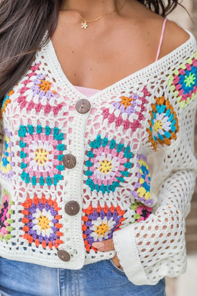 Evermore Elegance Cream Crochet Cardigan FINAL SALE sold by Pink Lily product image thumbnail 3