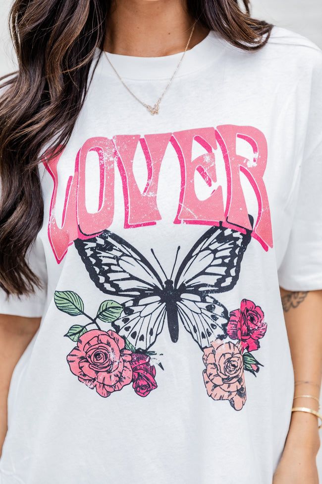 Lover Butterfly White Graphic Tee sold by Pink Lily product image thumbnail 3