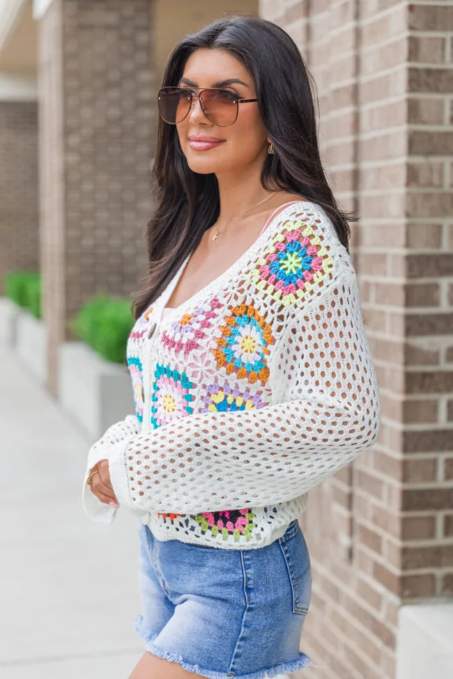 Evermore Elegance Cream Crochet Cardigan FINAL SALE sold by Pink Lily product image thumbnail 4