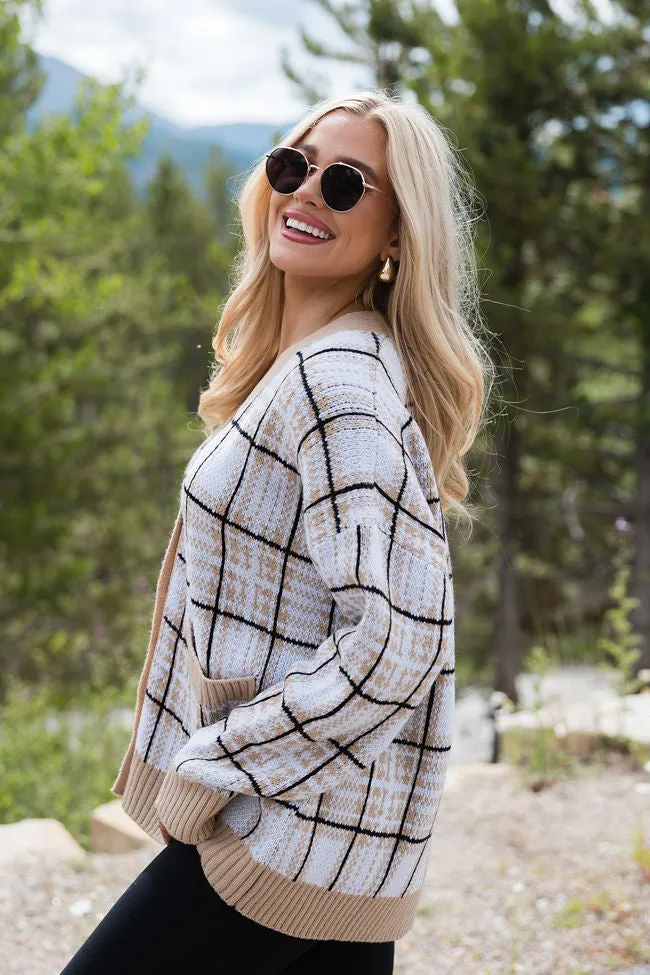 Never Settle Tan Plaid Cardigan SALE sold by Pink Lily product image thumbnail 3