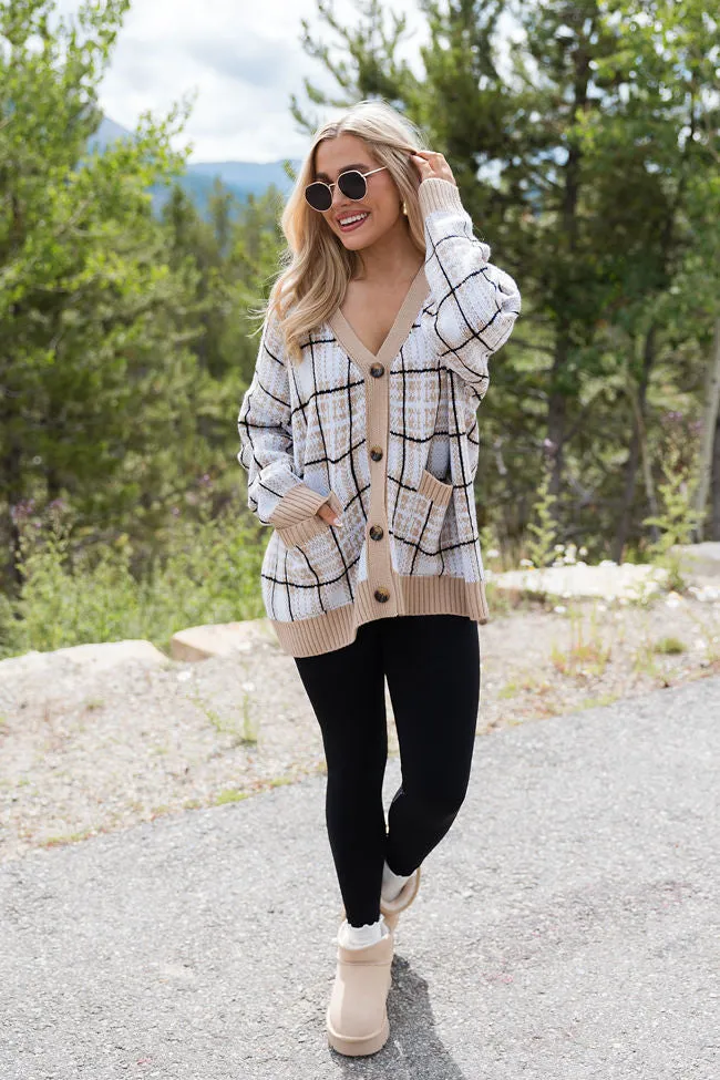 Never Settle Tan Plaid Cardigan SALE sold by Pink Lily product image thumbnail 2